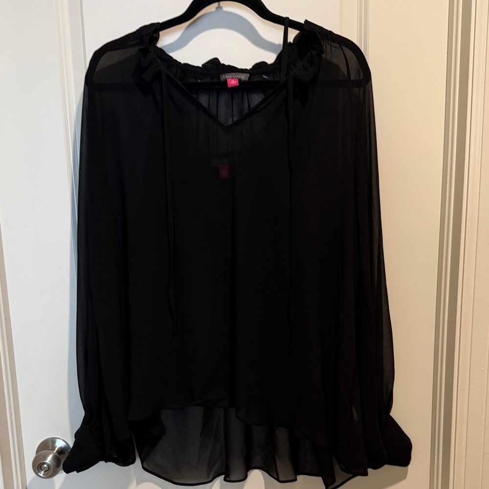 Vince Camuto Black Sheer Blouse with Tank